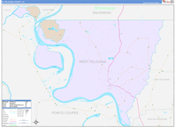 West-Feliciana Color Cast<br>Wall Map